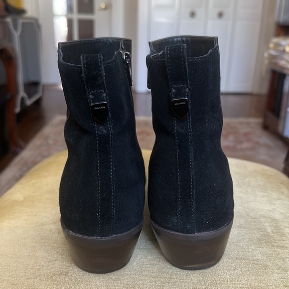 COACH Carmen Semi Matte Calf Leather Suede Ankle Boots Black Size 11 - Picture 6 of 15